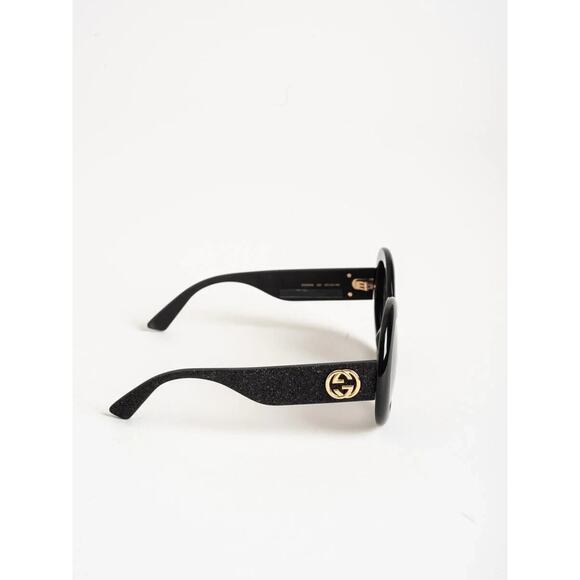 Gucci GG0101S 001 53mm Round Sunglasses Matte Black Gradient Lens NWT $465 - Picture 3 of 15